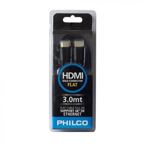 Cable Hdmi Plano Flat 3 Mts Philco 4K-1