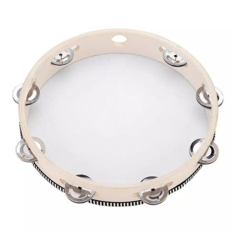 Pandero Madera Con Parche 10” Sonajas Metal-3