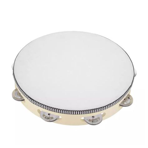 Pandero Madera Con Parche 10” Sonajas Metal-2