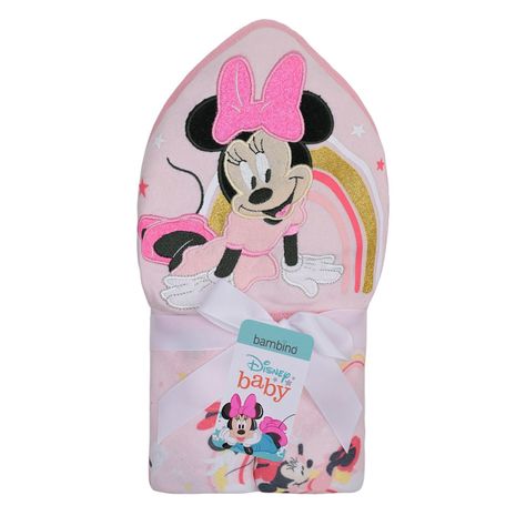 Toalla con Capucha Bambino Minnie Rosado-1