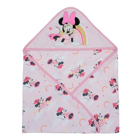 Toalla con Capucha Bambino Minnie Rosado-2