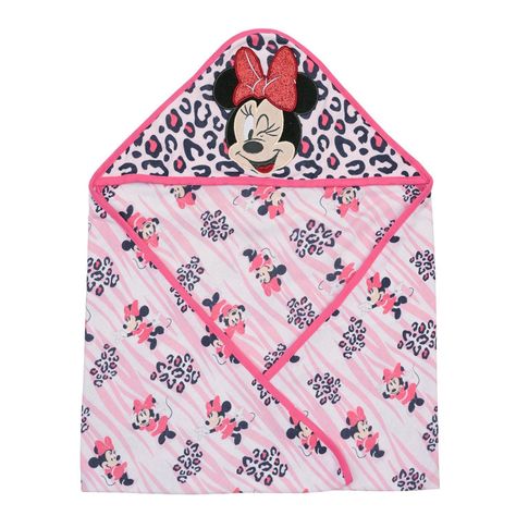 Toalla con Capucha Bambino Minnie Rosado-3