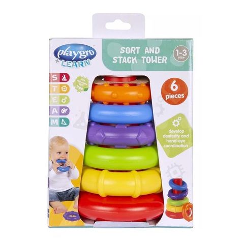 Argollas De Encaje Torre de Apilar y Ordenar Playgro-5