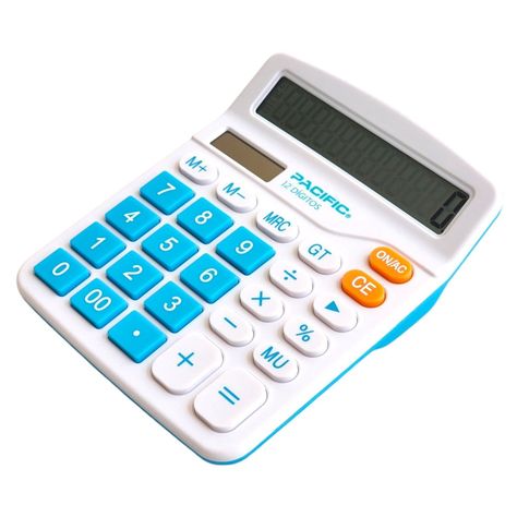 Calculadora Electrónica Pacific 12 dig PAC01122LB Celeste-0