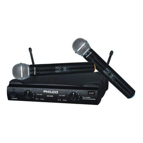 Pack 2 Micrófonos Inalambricos Uhf Philco WU-828-0