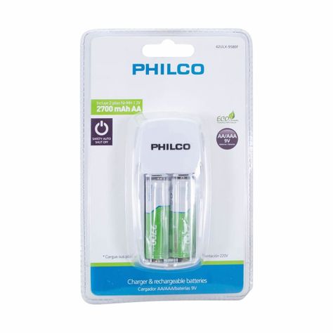 Cargador de Pilas + 2 pilas AA Philco 2700mha-0