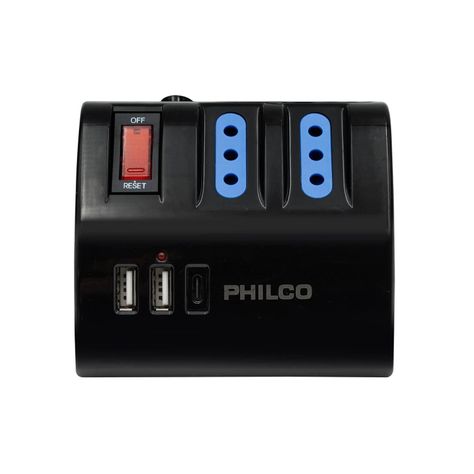 Extension Escritorio 220V + 2 USB 1 USB-C Philco-2