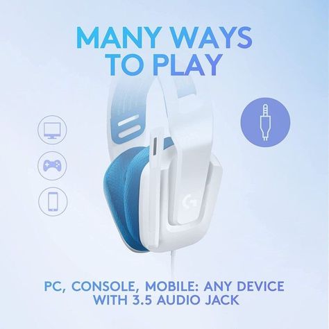 Audifono Logitech G335 BLANCO (PC, Playstation, Xbox, Nintendo Switch)-2