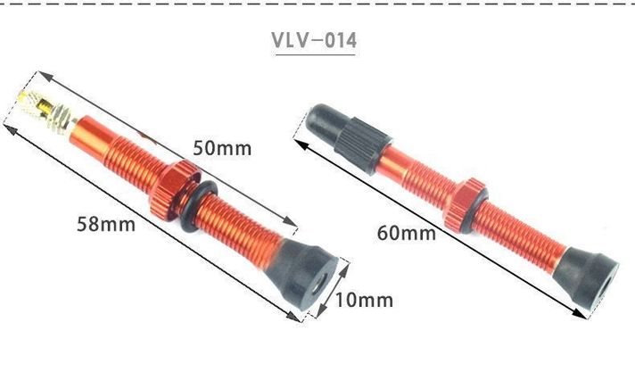 Válvulas Tubeless Bicicleta Presta Tubular 44 Y 60-4