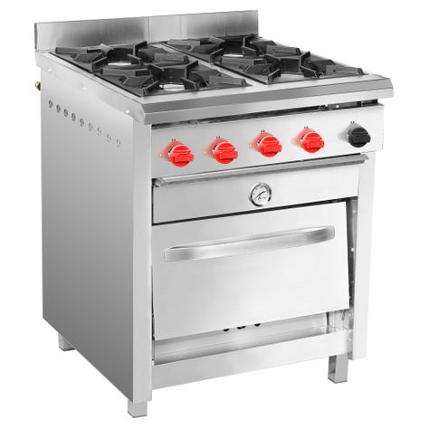 Cocina Industrial Ticgas 4 Platos Horno 50X50 GLP-1
