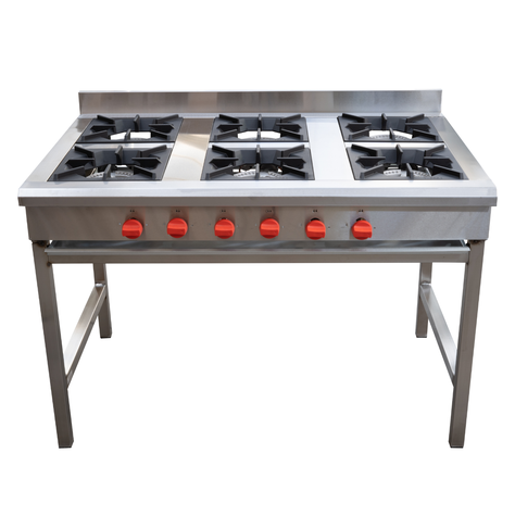 Anafe Ticgas 6 Platos Inoxidable (Quemador 180mm) Gas Licuado-0