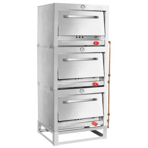 Horno Ticgas 3 Cámara Inox. Industrial. 58x65 Gas Licuado-1