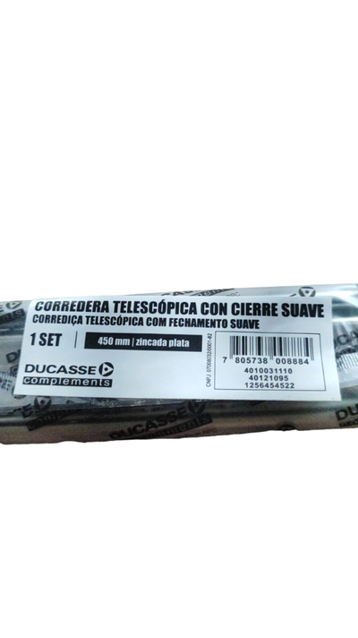 Corredera telescópica cierre suave ducasse 450 mm 1 Par-2