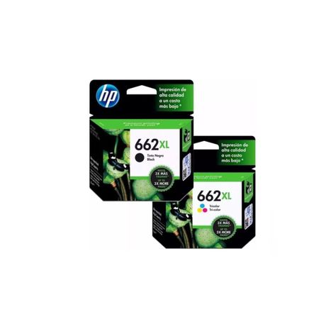 Pack Cartuchos hp 662XL Original Negro / Tricolor-0