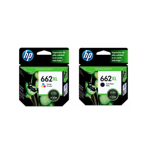 Pack Cartuchos hp 662XL Original Negro / Tricolor-1