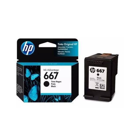 Cartucho hp 667 Negro Original 1275/2374/2375/2376/2775-1