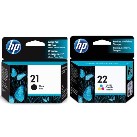 Pack Cartuchos hp 21-22 Original Negro / Tricolor-1