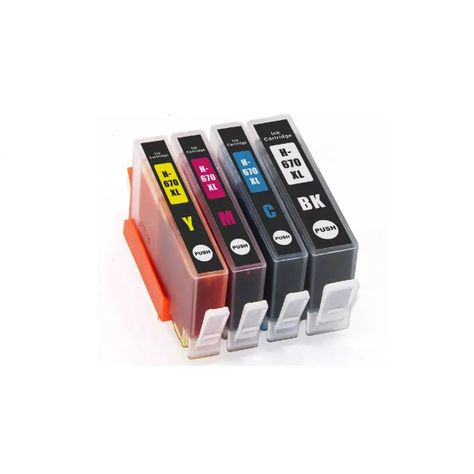 Pack 4 Tintas Compatibles 670xl B/c/m/y 3525 4615 4625 5525-0