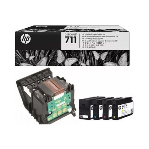 Pack Cabezal + 4 Tintas Hp 711 Originales-1