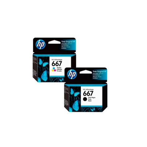 Pack Cartuchos hp 667 Original Negro / Tricolor-1