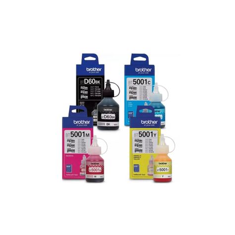 Pack Tintas Brother Btd60-bt5001 Original N/M/C/Y-0