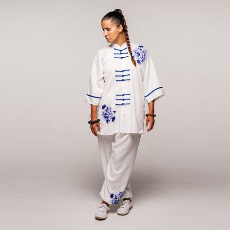 Qïng Porcelain Ss Tai Chi Uniforme Kimono Taichi Wushu Kunfu-3