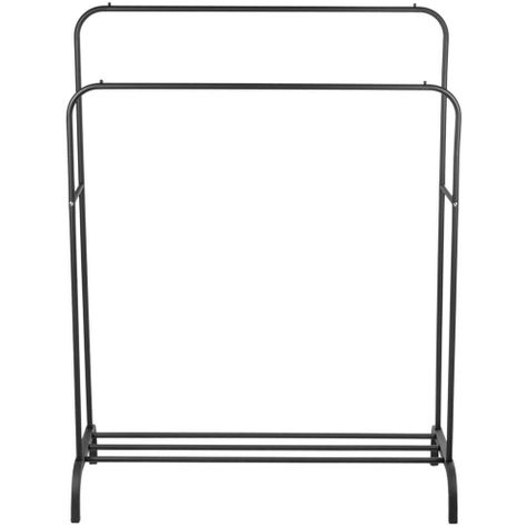 Perchero Organizador De Ropa Doble Metalico Negro-1