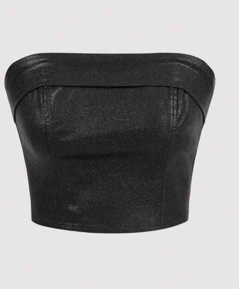 Crop Top Jeans Negro-0
