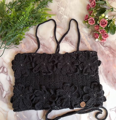 Crop Top Crochet Flores-2