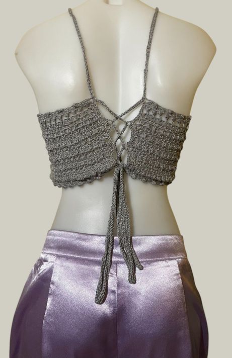 Crop Top Tejido Gris-1