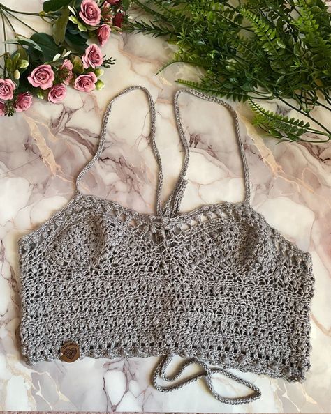 Crop Top Tejido Gris-2
