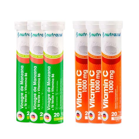 3 Vinagre de Manzana - Té Verde + 3 Vitamina C 1000 mg - Pack 6 unidades.-0