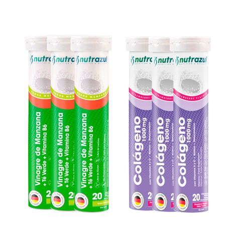 3 Vinagre de Manzana - Té Verde + 3 Colageno Marino 1000 mg  - Pack 6 unidades.-0