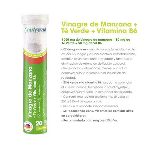 Vinagre de Mnazana + Té Verde + Vit B6 - Pack 2 Unidades  -1