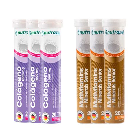 Colágeno 1000 mg (3) + Multivitamícos Senior  (3)  - Pack 6 unidades.-0