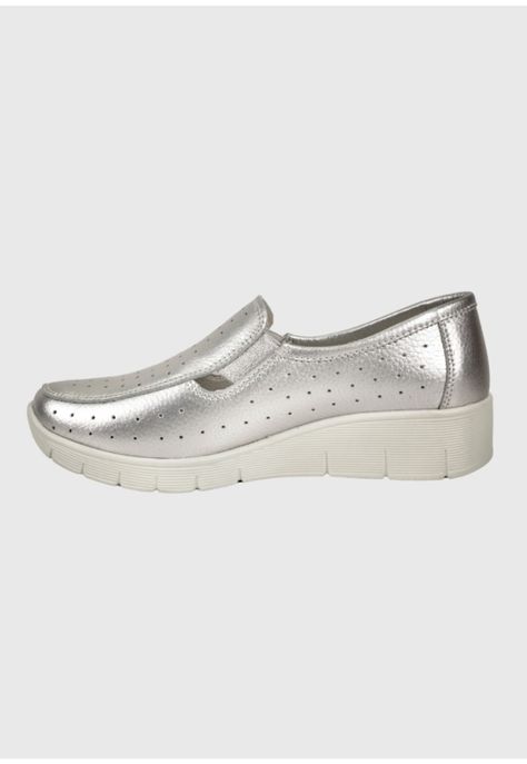 Mocasín Cuero Aranna Plateado-3