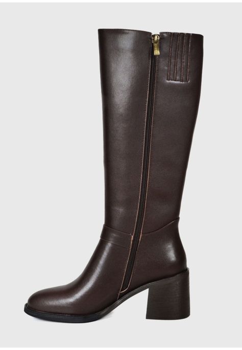 Bota Mujer Cuero Bashira Café-4
