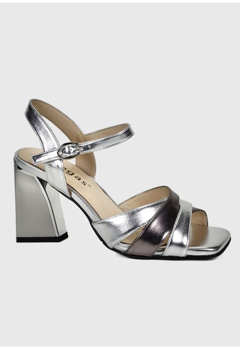 Sandalia Cuero Aluney Plateado-2