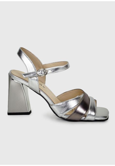 Sandalia Cuero Aluney Plateado-3