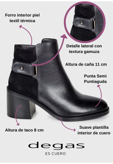 Botín Mujer Cuero Cinzia Negro-2