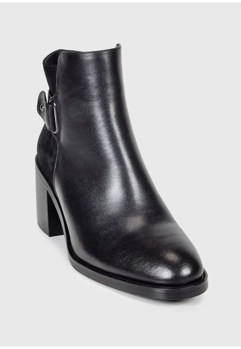 Botín Mujer Cuero Cinzia Negro-5
