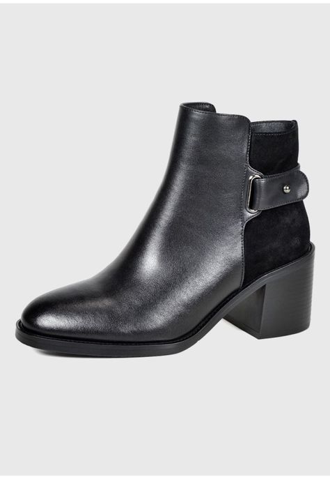 Botín Mujer Cuero Cinzia Negro-1