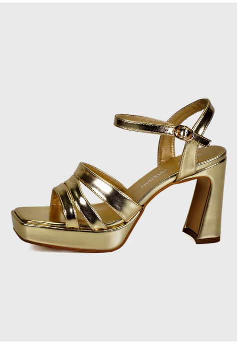 Sandalia Petral Dorado-0