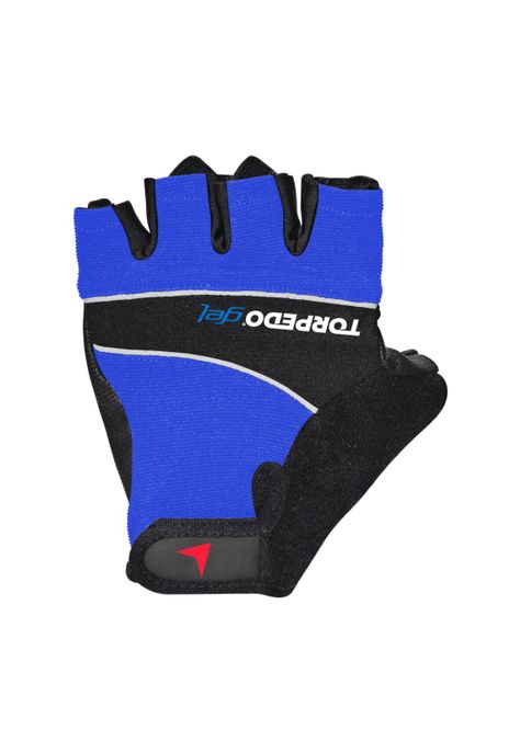 Guante Torpedo Ciclista Gel Negro - Azul -4