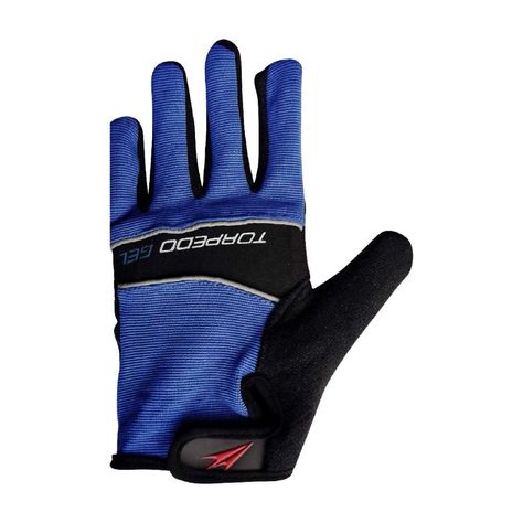 Guante Torpedo Ciclista Gel Largo Negro - Azul XXS-1