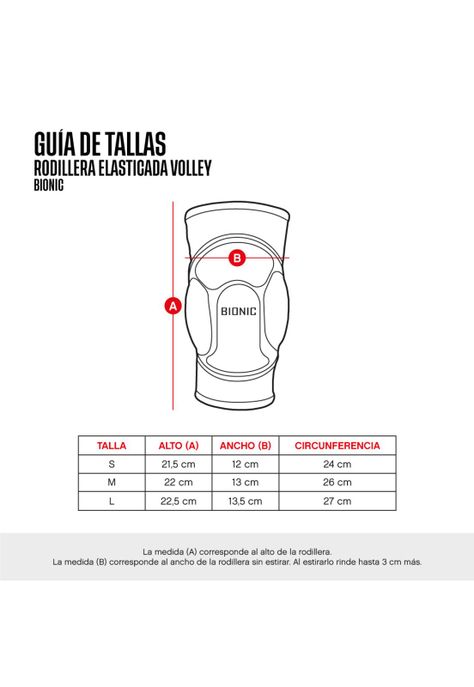 RODILLERA ELASTICADA BIONIC VOLLEY PAR ROJO -1