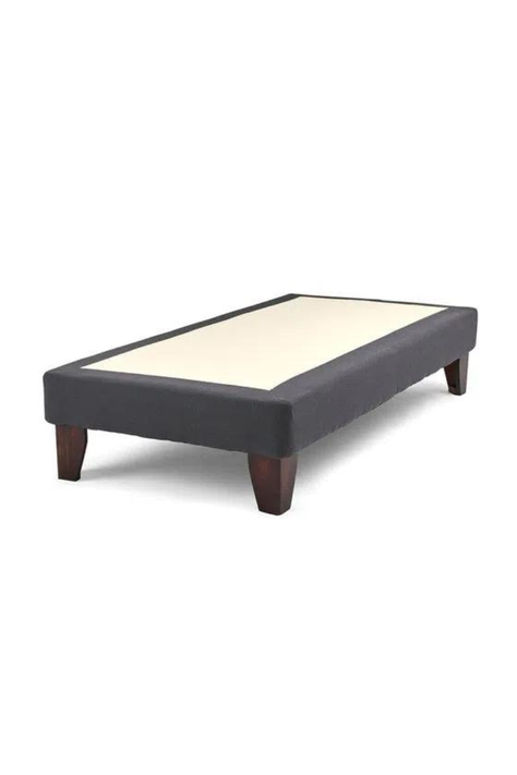 Base Cama Europea Gris Oscuro 1.5 Felpa Plaza 105X190-0