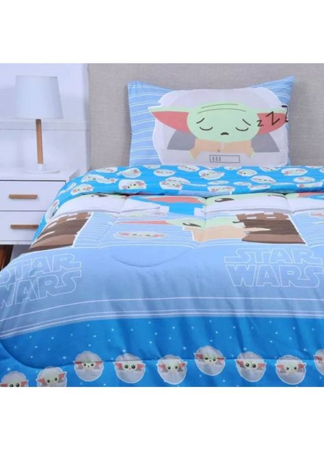 Plumón Infantil Reversible Disney Marvel Apto 1 Pl Y 1.5 Pl mandalorian blue-0