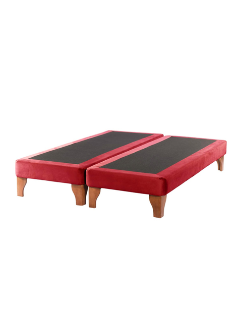 Base de Cama Europea 2 Plazas 150X200 Rojo Felpa-0