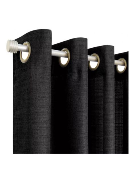 Set De Cortinas Mónaco De 8 Piezas 140x220cm Marca Idetex Negro-1